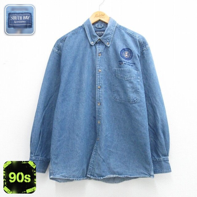 【50%OFF】90s 長袖シャツ CITY OF SAN JOSE ネイビー L | 古着