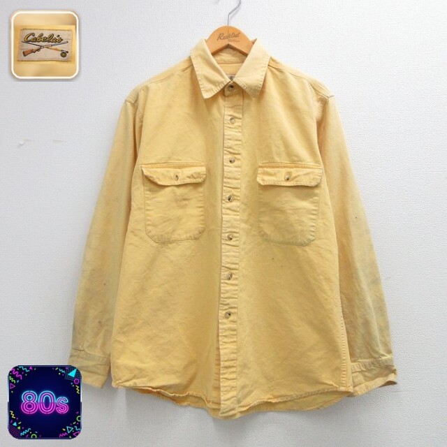 【50%OFF】カベラス 80s 長袖シャツ イエロー XL | 古着