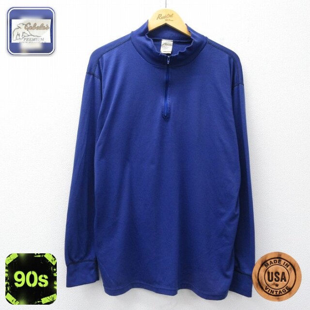 【50%OFF】カベラス 90s 長袖ハーフジップトップス パープル XL | 古着