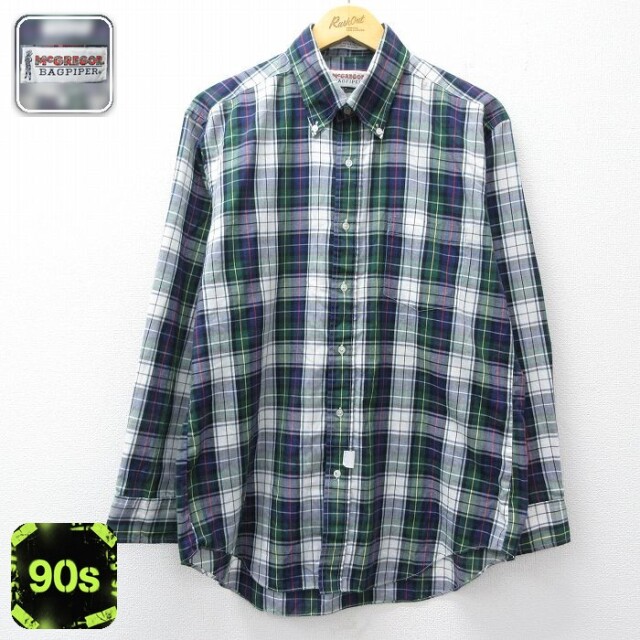 【50%OFF】マックレガー 90s 長袖シャツ グリーンチェック L | 古着