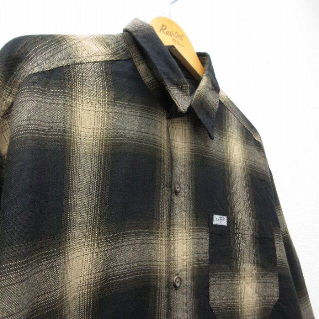 古着通販 L☆古着 長袖 シャツ メンズ 90年代 90s USA製 黒他