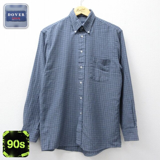 【50%OFF】アロー 90s 長袖シャツ チェック ネイビー L | 古着