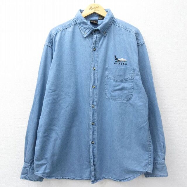 アラスカ 長袖シャツ ネイビー XL | 古着
