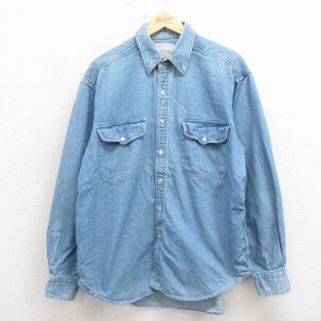 長袖シャツ ネイビー L | 古着