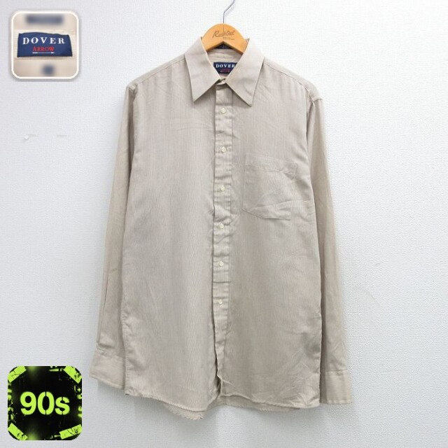 【50%OFF】90s 長袖シャツ ベージュ L | 古着