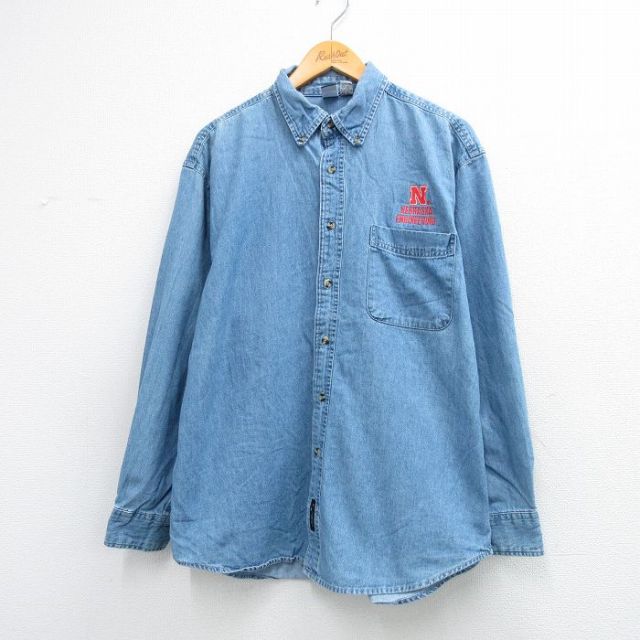 ネブラスカ 長袖シャツ ネイビーデニム L | 古着