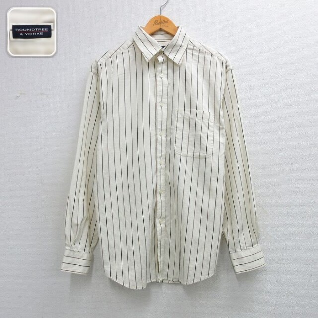 【50%OFF】長袖シャツ ストライプ イエロー L | 古着
