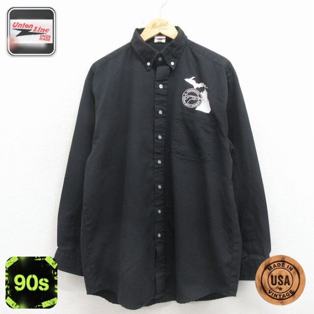 【50%OFF】プロフェッショナル 90s 長袖シャツ ブラック L | 古着