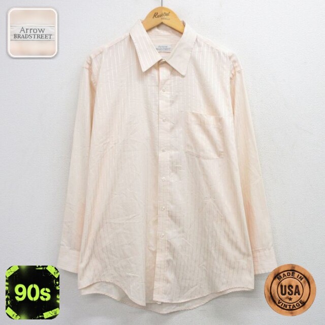 【20%OFF】アロー 90s 長袖シャツ オレンジストライプ XL | 古着