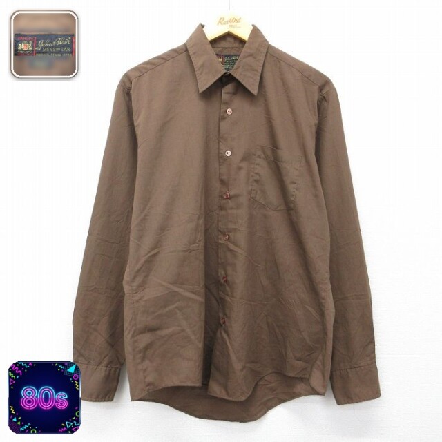 【20%OFF】80s 長袖シャツ ブラウン L | 古着