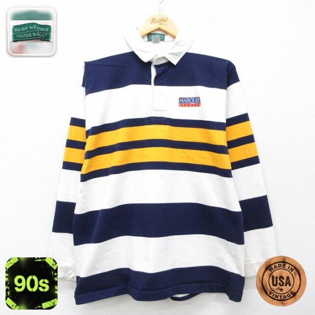 【20%OFF】ラガーシャツ ホワイト メンズL相当 | 古着
