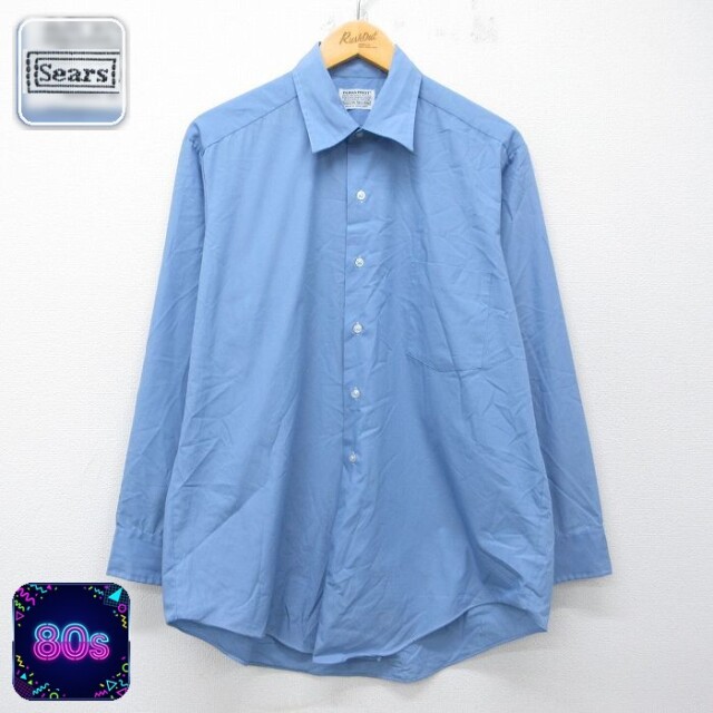 【20%OFF】シアーズ 80s 長袖シャツ ネイビー メンズL相当 | 古着