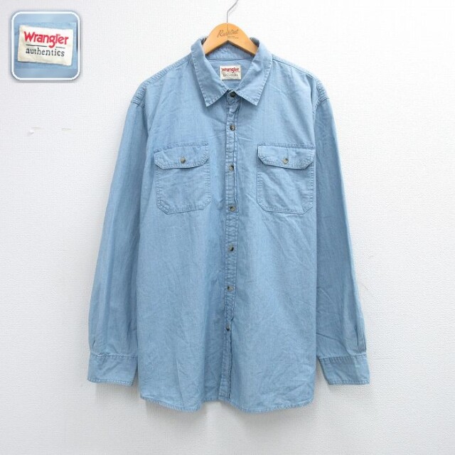 【20%OFF】ラングラー 長袖シャツ ネイビー メンズXL相当 | 古着