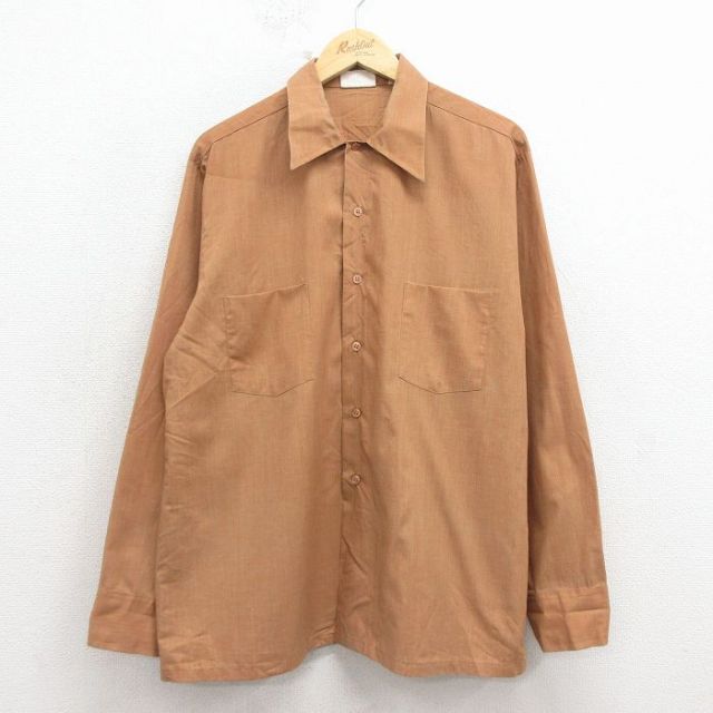 シアーズ 70s 長袖シャツ 霜降り ベージュ XL | 古着