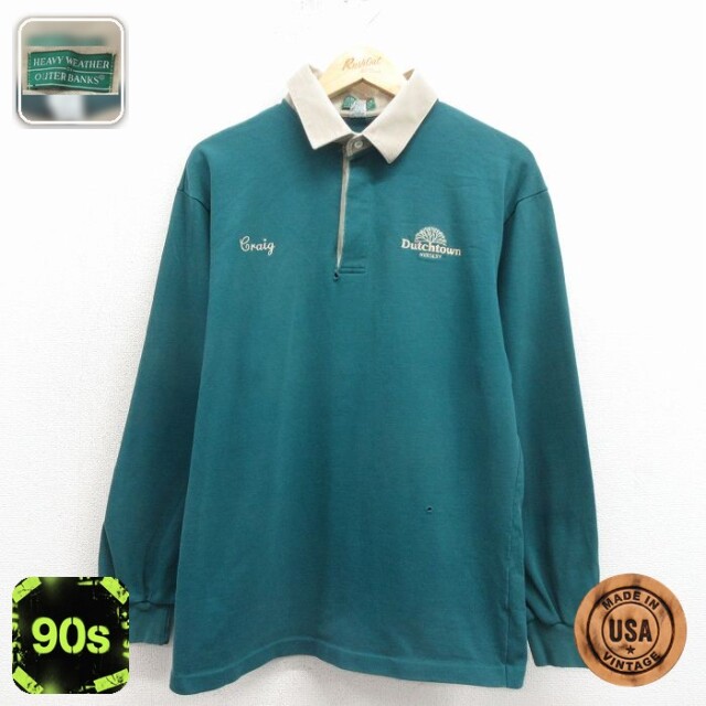 【20%OFF】90s ラガーシャツ Dutchtown ライトブルー メンズL相当 | 古着
