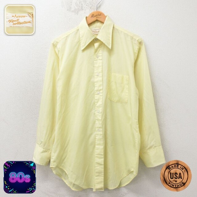 【20%OFF】アロー 80s 長袖シャツ イエロー メンズL相当 | 古着