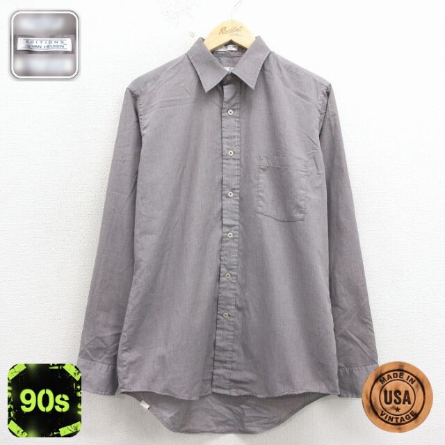 【20%OFF】バンヒューセン 90s 長袖シャツ 霜降り グレー メンズL相当 | 古着