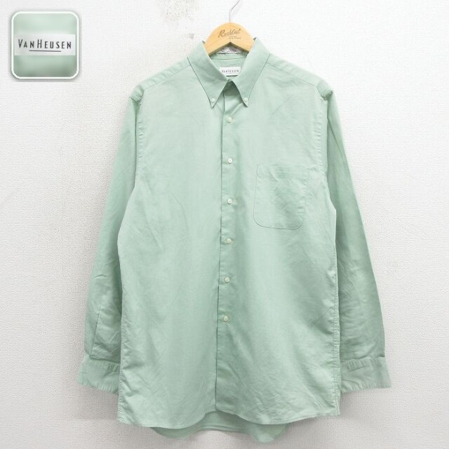 【20%OFF】長袖シャツ ライトグリーン メンズL相当 | 古着