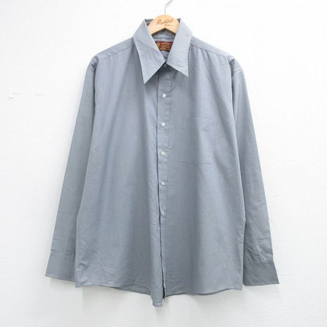 70s 長袖シャツ グレー メンズXL相当 | 古着