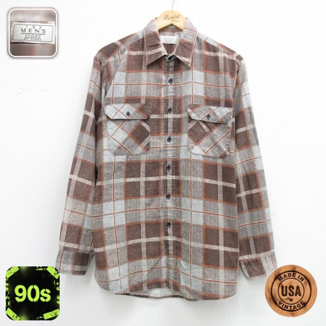 【20%OFF】シアーズ 90s 長袖シャツ ブラウンチェック メンズXL相当 | 古着