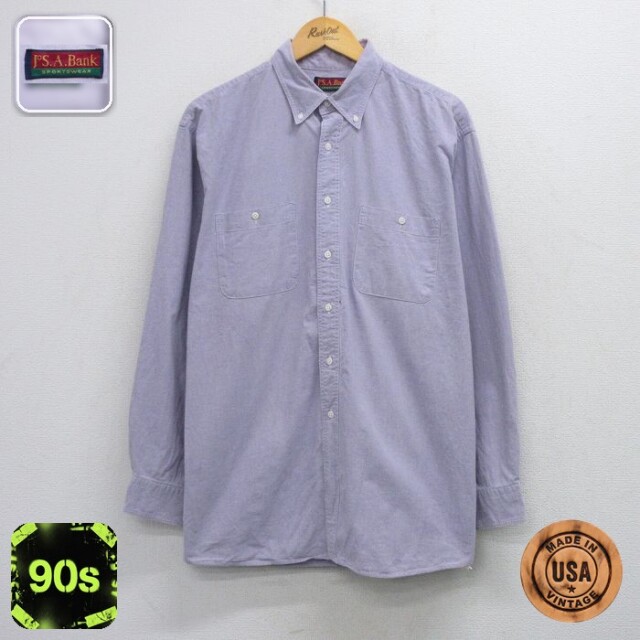 【20%OFF】JOS A BANK 90s 長袖シャツ パープル メンズXL相当 | 古着