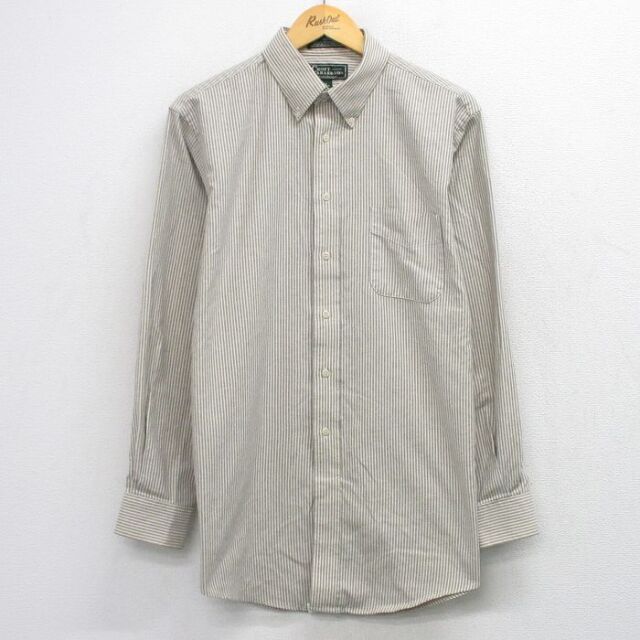 90s 長袖シャツ ストライプ ベージュ メンズL相当 | 古着
