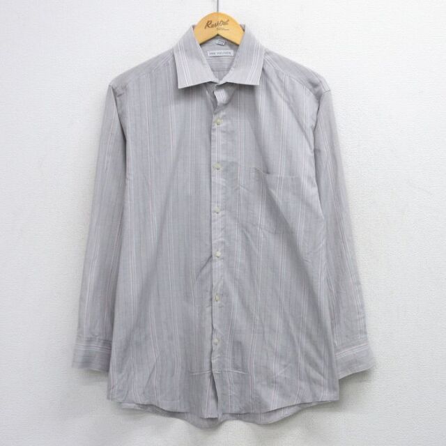 バンヒューセン 90s 長袖シャツ ストライプ グレー メンズXL相当 | 古着