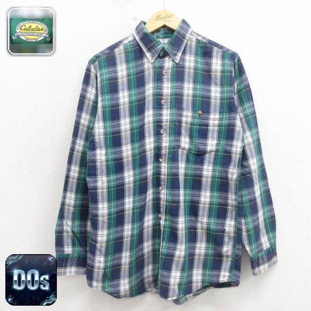 【20%OFF】カベラス 00s 長袖シャツ ネイビーチェック メンズM相当 | 古着
