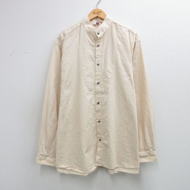 90s 長袖シャツ ベージュ メンズXL相当 | 古着