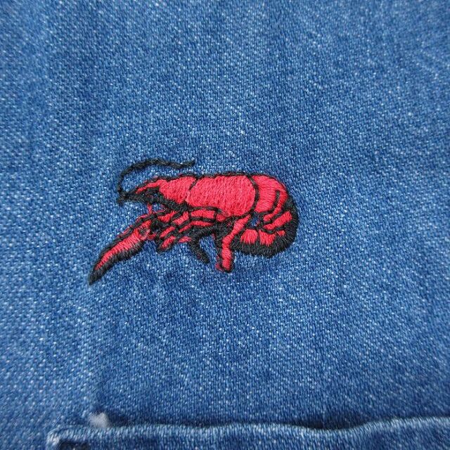 古着通販 XL☆古着 長袖 シャツ メンズ 90年代 90s エビ 大きいサイズ