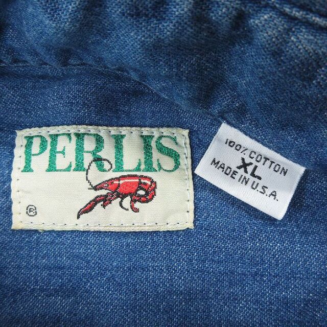 古着通販 XL☆古着 長袖 シャツ メンズ 90年代 90s エビ 大きいサイズ