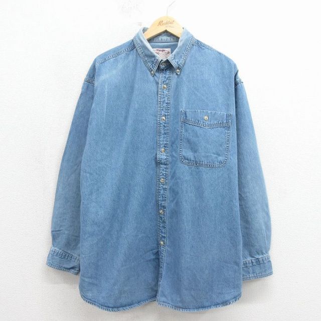 ラングラー 00s 長袖シャツ ネイビー メンズXL相当 | 古着