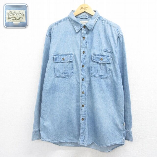 【20%OFF】カベラス 長袖シャツ デニム ネイビー メンズXL相当 | 古着