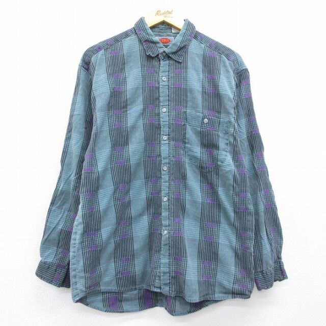 90s 長袖シャツ グリーンチェック メンズM相当 | 古着