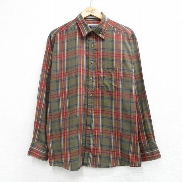 キー 90s 長袖シャツ チェック ブラウン メンズL相当 | 古着