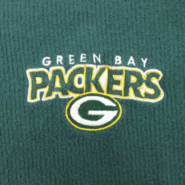 古着通販 XL☆古着 長袖 ポロ シャツ メンズ 90年代 90s NFL グリーン
