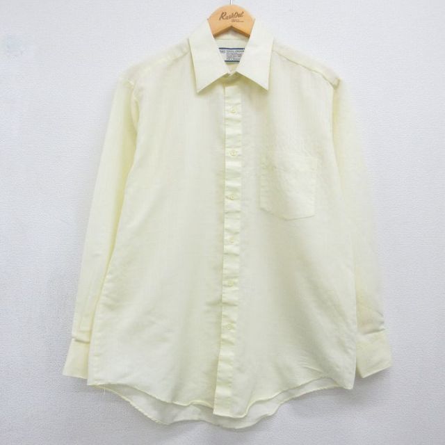 シアーズ 80s 長袖シャツ ストライプ イエロー メンズXL相当 | 古着