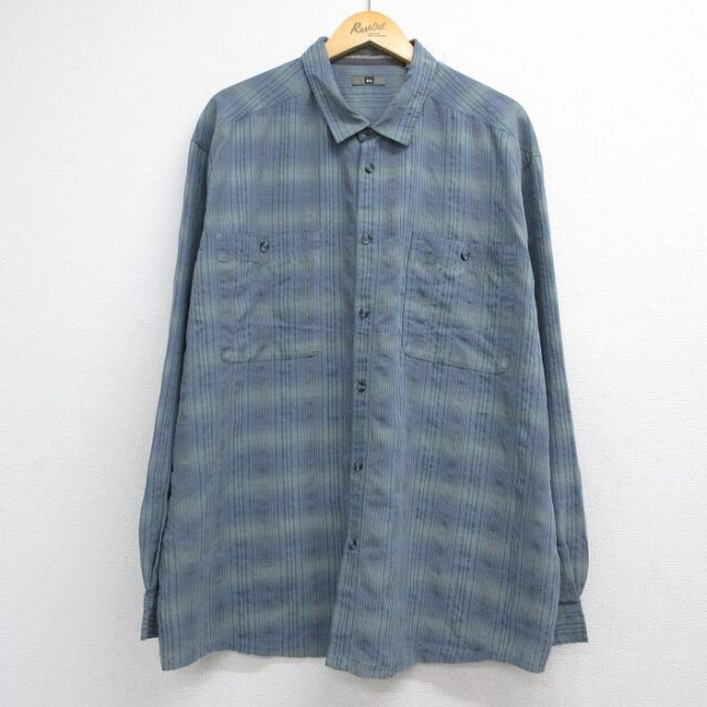 REI 長袖シャツ グレーチェック メンズXL相当 | 古着