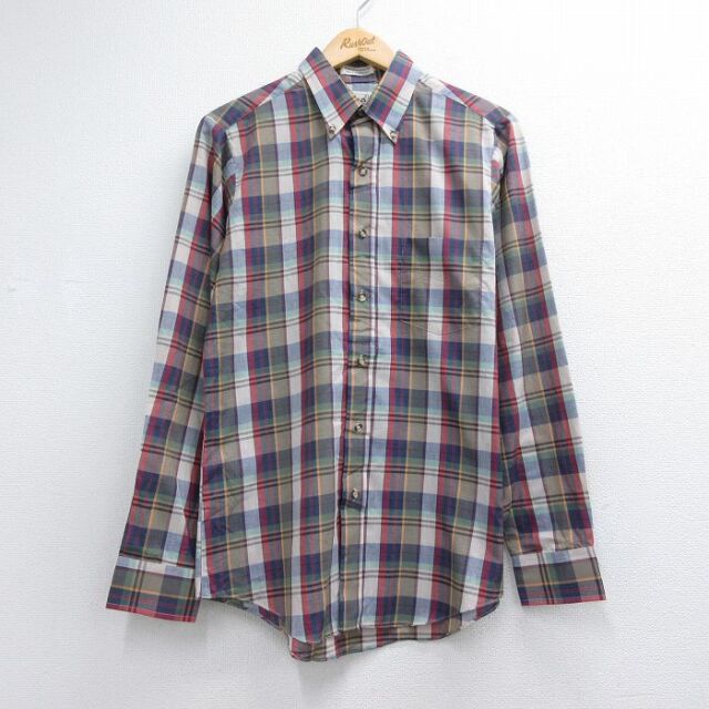 リー 80s 長袖シャツ ブラウンチェック メンズM相当 | 古着