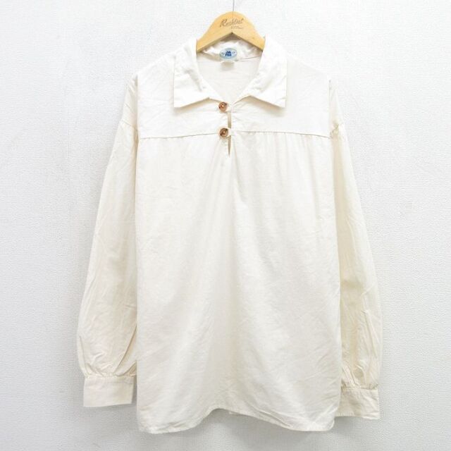 00s 長袖シャツ 生成り ベージュ メンズXL相当 | 古着