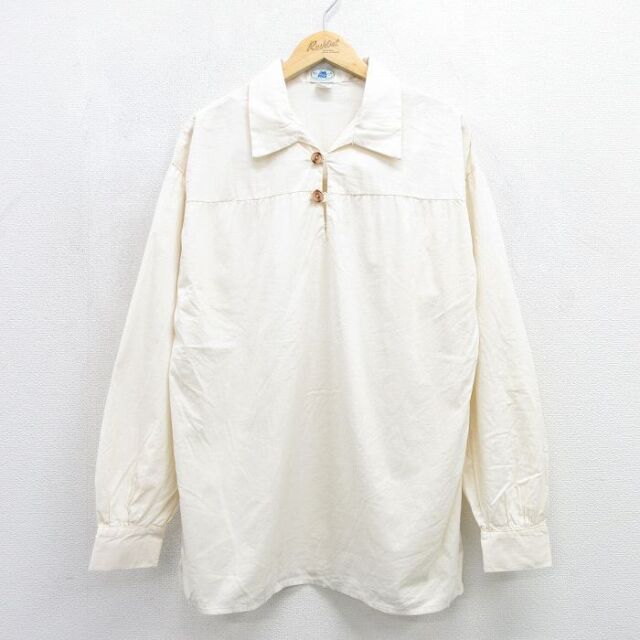 90s 長袖シャツ 生成り ベージュ メンズXL相当 | 古着