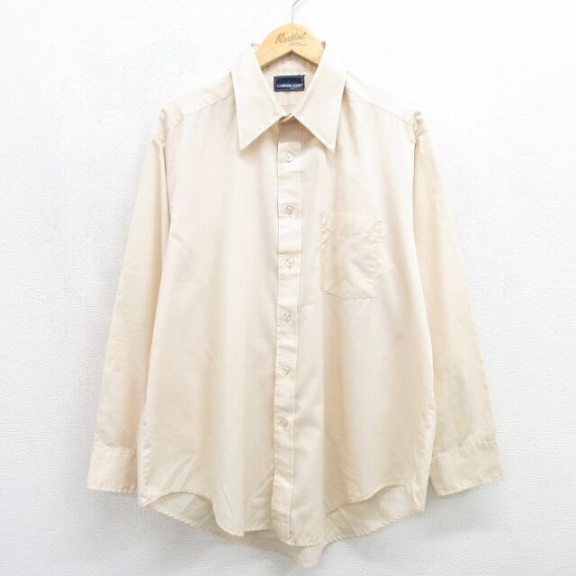 80s 長袖シャツ ベージュ メンズXL相当 | 古着