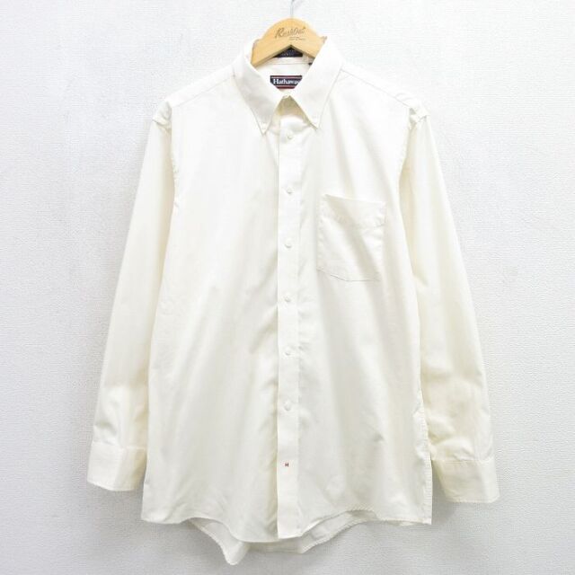 80s 長袖シャツ オックスフォード ベージュ メンズL相当 | 古着