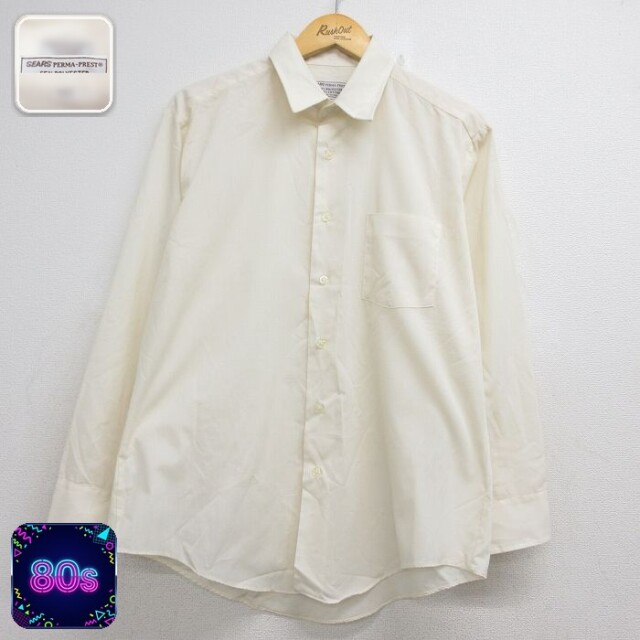 シアーズ 80s 長袖シャツ ベージュ メンズL相当 | 古着