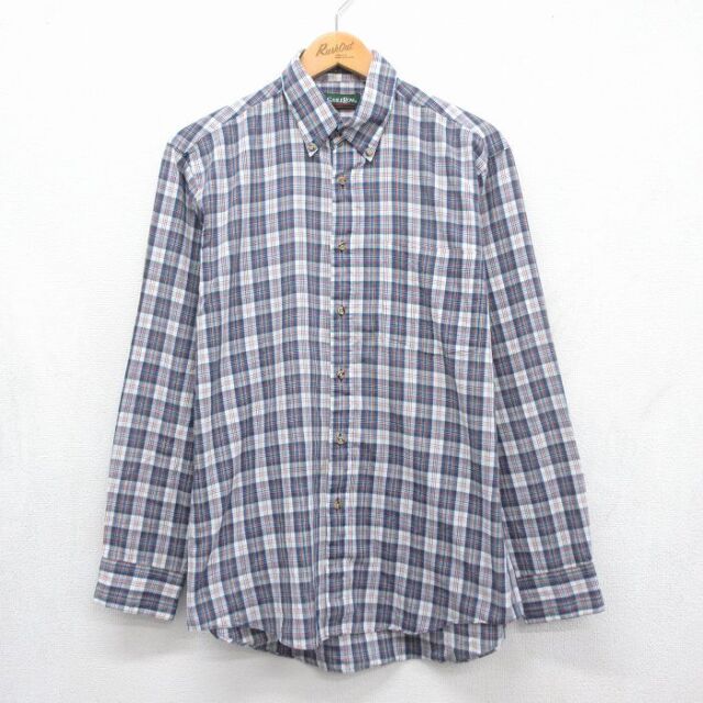 00s 長袖シャツ ネイビーチェック メンズM相当 | 古着