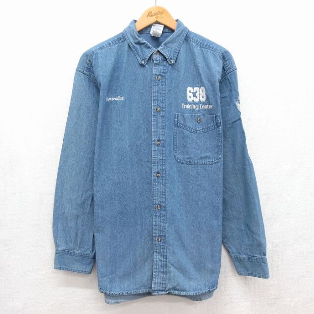 90s 長袖シャツ Training Center ネイビー メンズL相当 | 古着