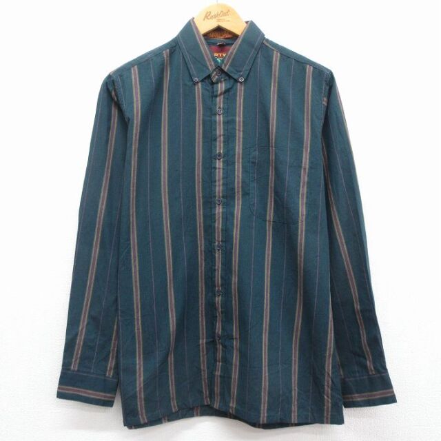 古着通販 XL☆古着 長袖 シャツ メンズ 大きいサイズ ロング丈 ブラック
