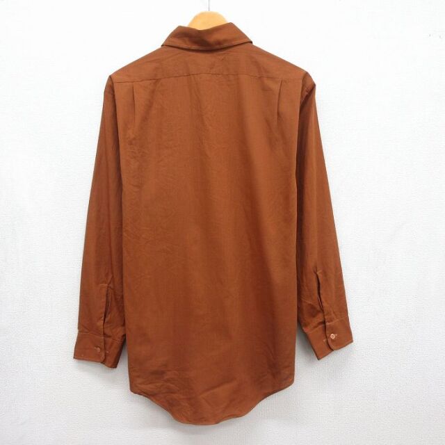 古着通販 L☆古着 長袖 シャツ メンズ 70年代 70s ブラウン