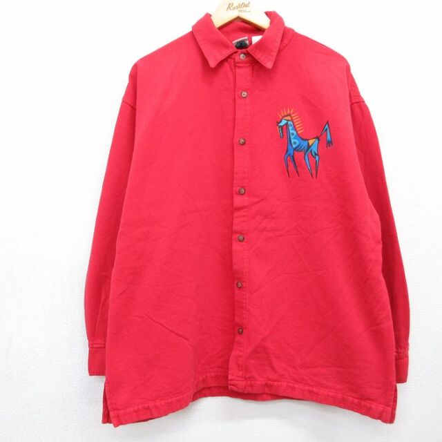 y*o様 古着 長袖シャツ オーバーサイズ まとめ売り XXL以上 90s 00 古着通販 XL☆古着 WEK 長袖 シャツ メンズ 90年代 90s 馬 コットン