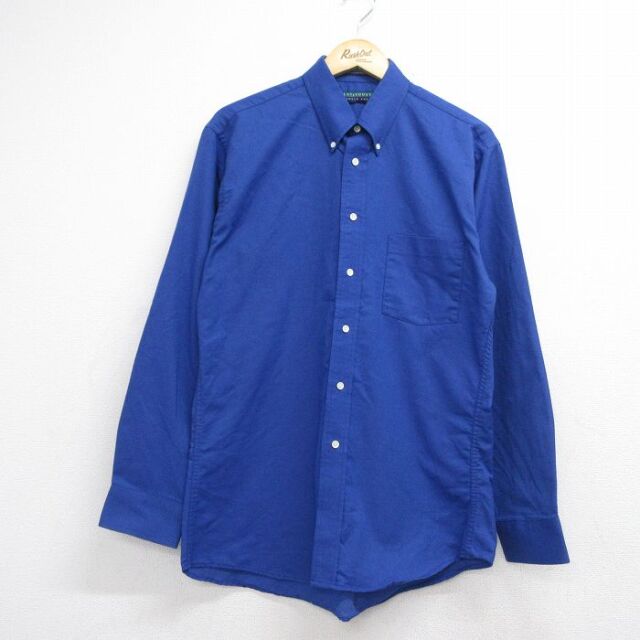 00s 長袖シャツ オックスフォード ブルー メンズM相当 | 古着